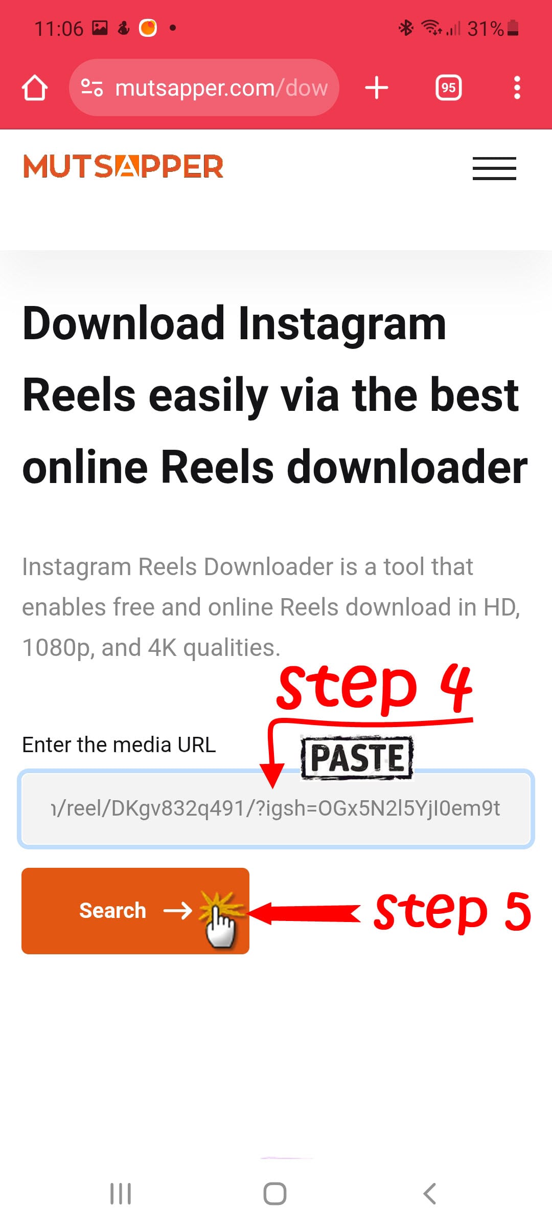 reels downloader step 4