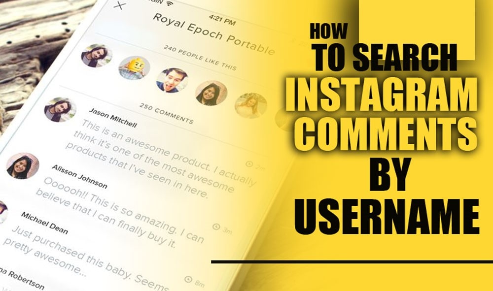 Find Instagram comments by username